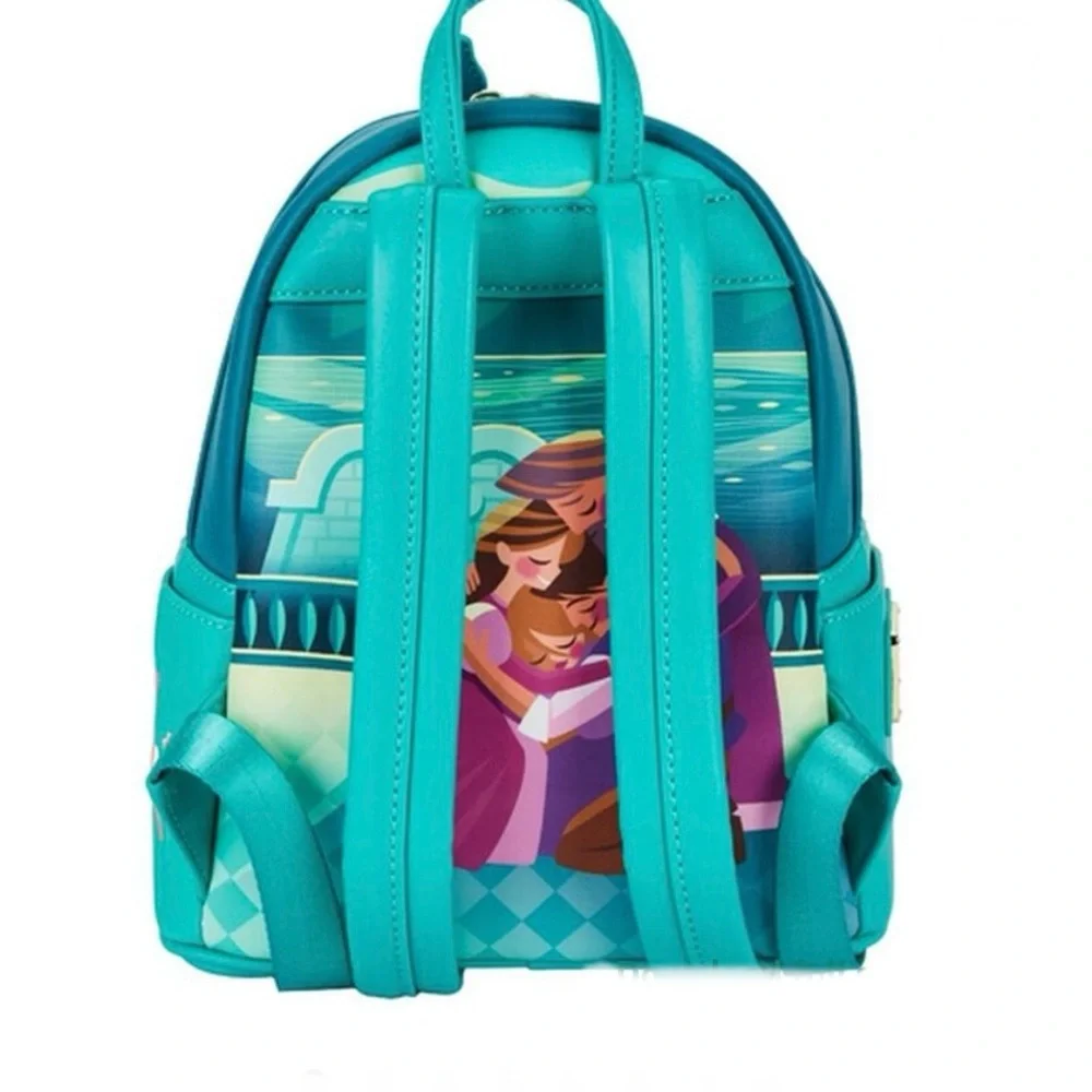 NWT Loungefly DisneyTangled Rapunzel Glow inthe DarkCastle Mini Backpack - Picture 3 of 8